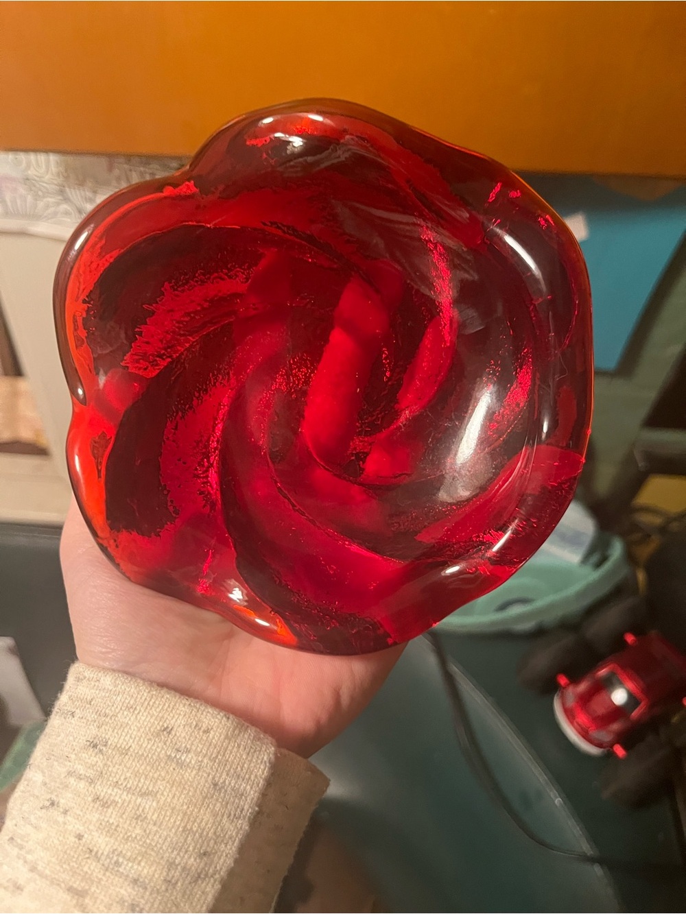 Fenton Glass Ruby Red Vintage Candy Dish Set of TWO (2)